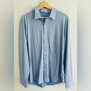 Men’s Rhone Commuter Shirt Semi Spread Collar Pin Dot Blue Size L